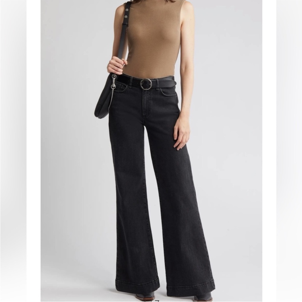 ASKK NY Black Wide-Leg Flare Jeans